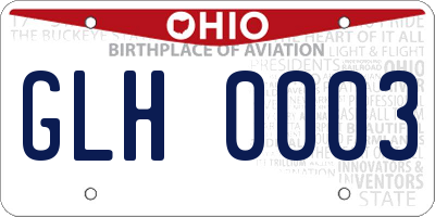 OH license plate GLH0003