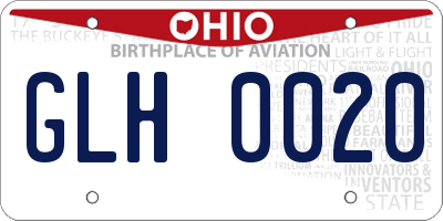 OH license plate GLH0020