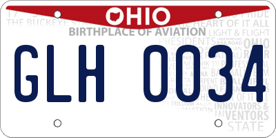OH license plate GLH0034