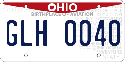 OH license plate GLH0040