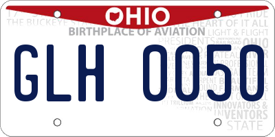 OH license plate GLH0050