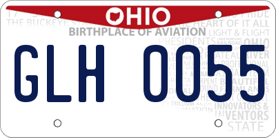 OH license plate GLH0055