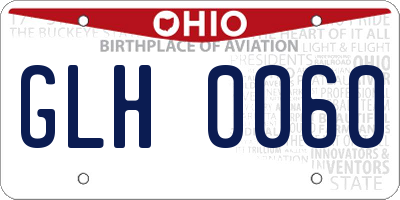 OH license plate GLH0060