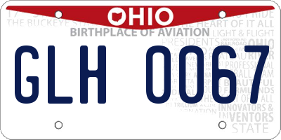 OH license plate GLH0067