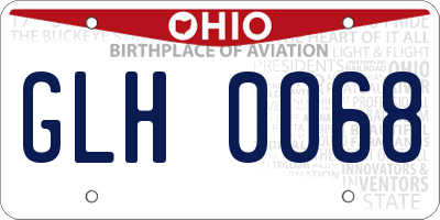 OH license plate GLH0068