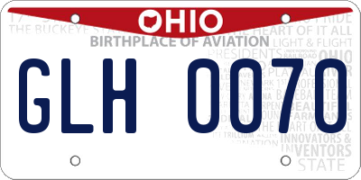 OH license plate GLH0070