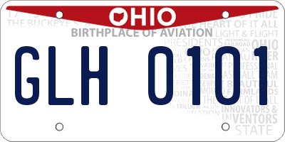 OH license plate GLH0101