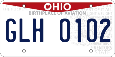 OH license plate GLH0102