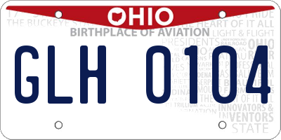 OH license plate GLH0104