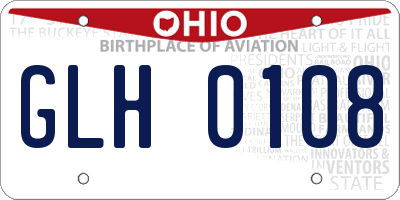 OH license plate GLH0108