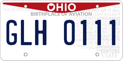 OH license plate GLH0111