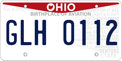 OH license plate GLH0112