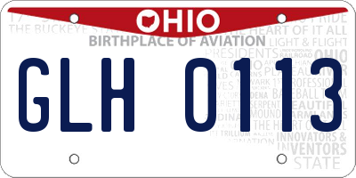 OH license plate GLH0113