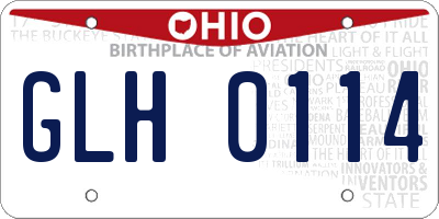 OH license plate GLH0114
