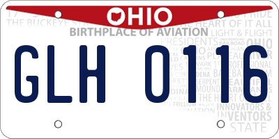 OH license plate GLH0116
