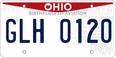 OH license plate GLH0120