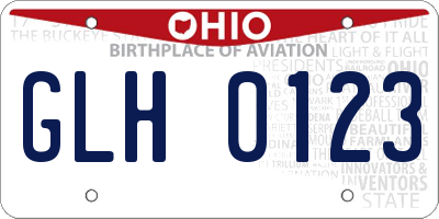 OH license plate GLH0123