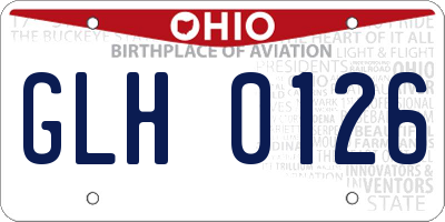 OH license plate GLH0126