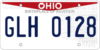 OH license plate GLH0128
