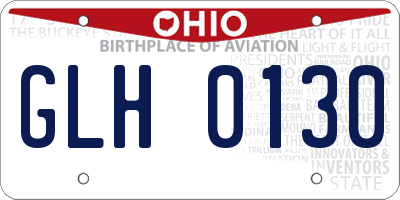 OH license plate GLH0130