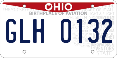 OH license plate GLH0132