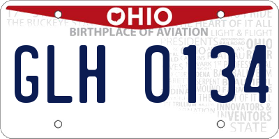 OH license plate GLH0134