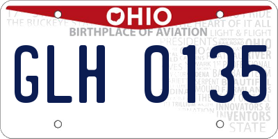 OH license plate GLH0135
