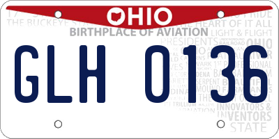 OH license plate GLH0136