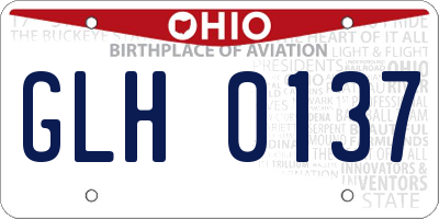 OH license plate GLH0137