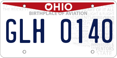 OH license plate GLH0140