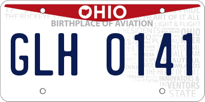 OH license plate GLH0141