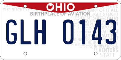 OH license plate GLH0143