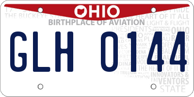 OH license plate GLH0144