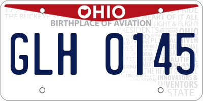OH license plate GLH0145