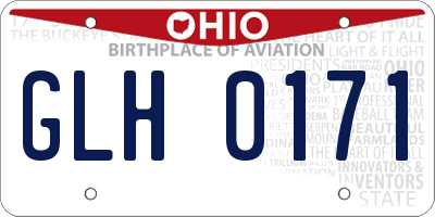 OH license plate GLH0171
