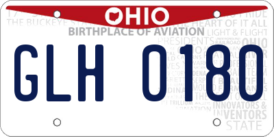 OH license plate GLH0180