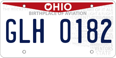 OH license plate GLH0182