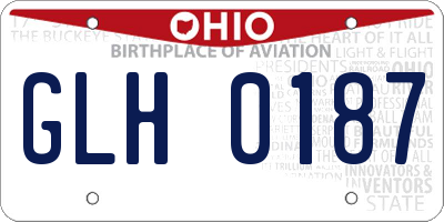 OH license plate GLH0187