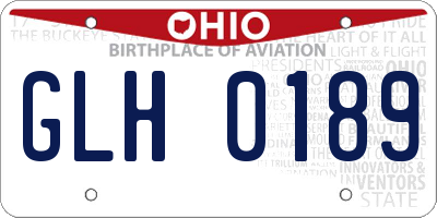 OH license plate GLH0189