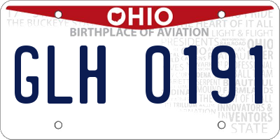 OH license plate GLH0191