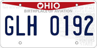 OH license plate GLH0192