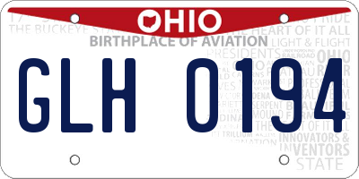 OH license plate GLH0194