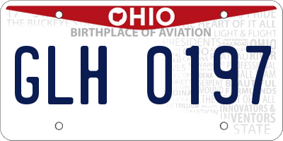 OH license plate GLH0197