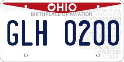 OH license plate GLH0200