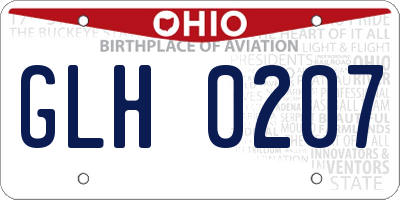OH license plate GLH0207