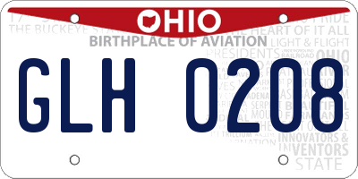 OH license plate GLH0208