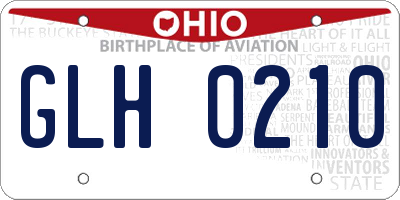 OH license plate GLH0210