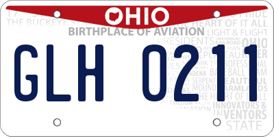 OH license plate GLH0211