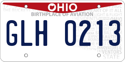 OH license plate GLH0213