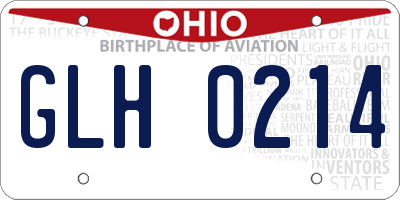 OH license plate GLH0214